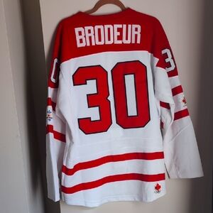 Brodeur 30 Canada Hockey Jersey Red white Vancouver 2010 Nike